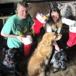 Yearly dog stockings.  They know it's coming each year!