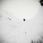 Stu setting the bootpack to the summit ridge.