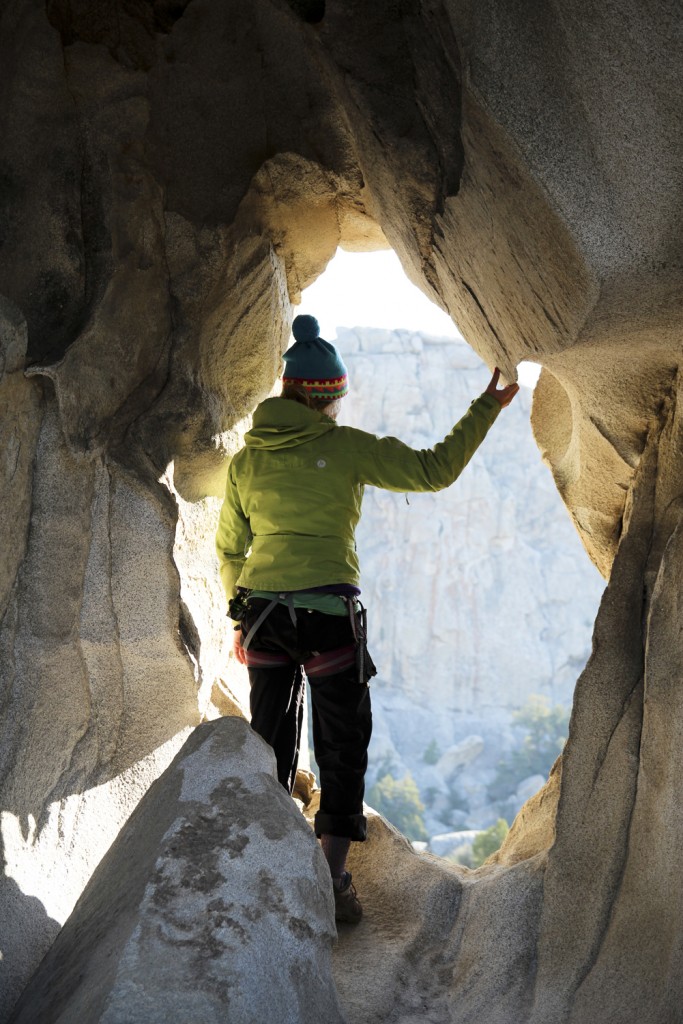 Peaking through a window on Flaming Rock.