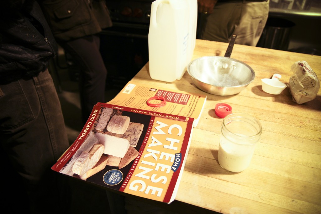 A cool book with lots recipes. Our class followed one for Raw Whole Goat Milk Ricotta. 
