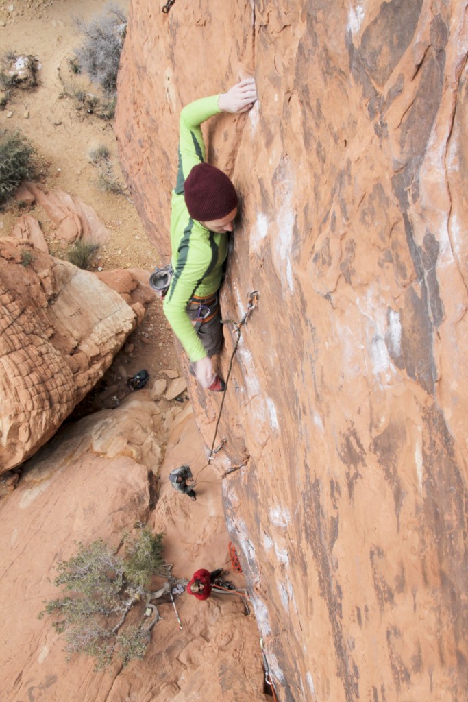 Ben on a rad 5.11a at the Holiday Crag. Looking dapper as always.