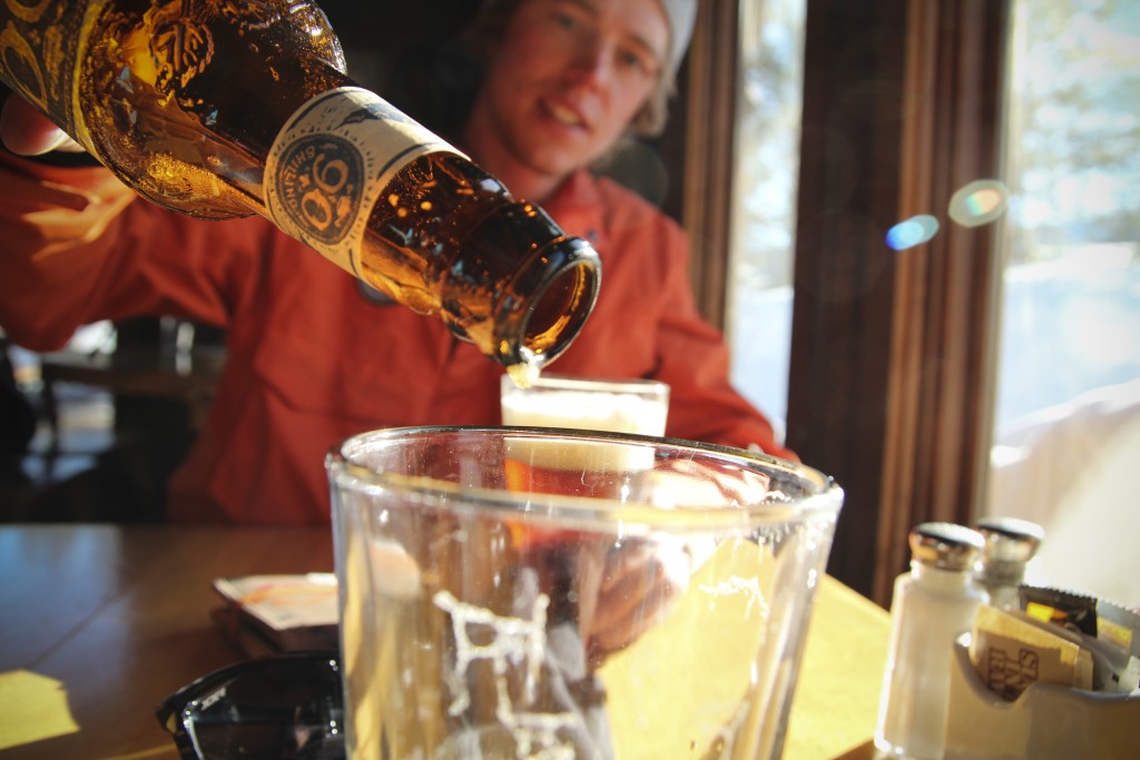 Pouring an Odell at Galena Lodge.