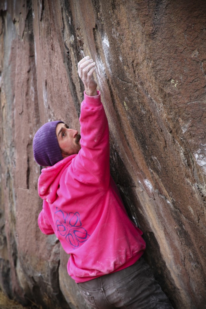 Heading for the crux hold.