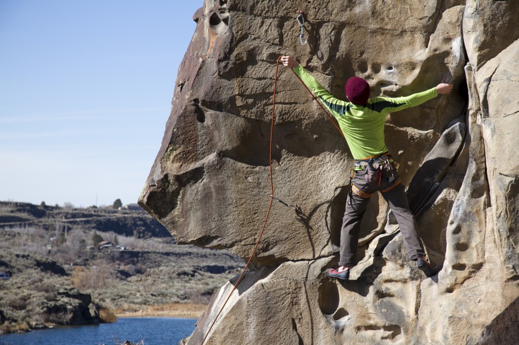 It was just to pretty a scene to take just one shot.. Here is Ben starting up the face of Air-rete (5.10a)