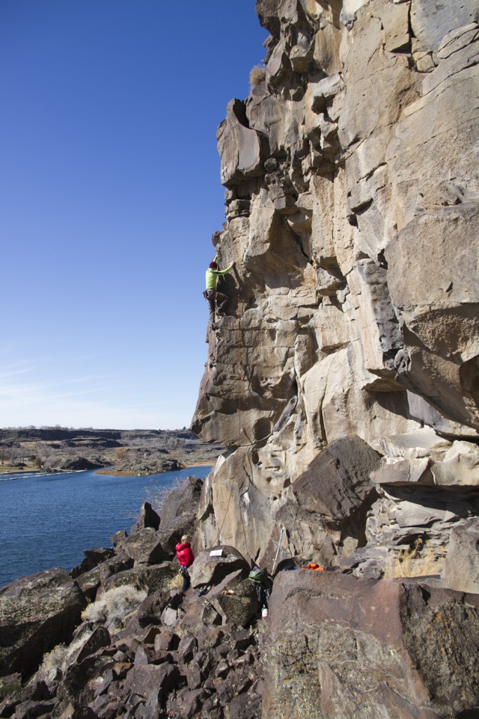 Ben on Air-rete, Robyn with the belay.