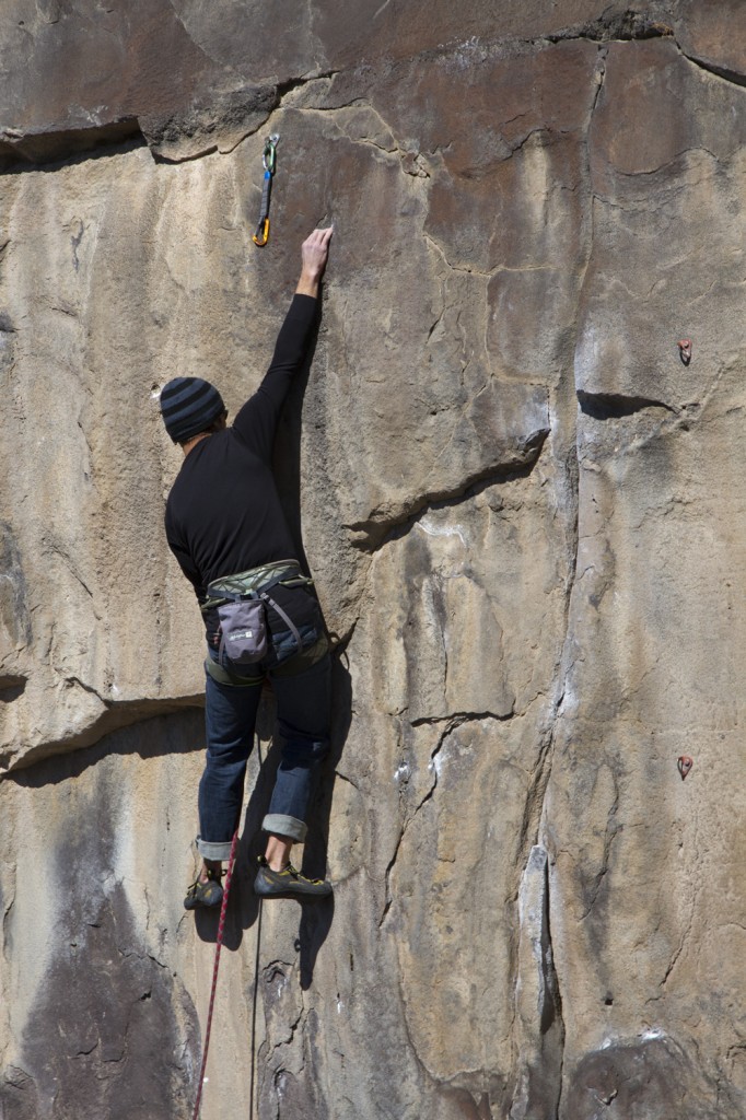 Jeremy making short work of Overtime (5.11d) at the North Shore