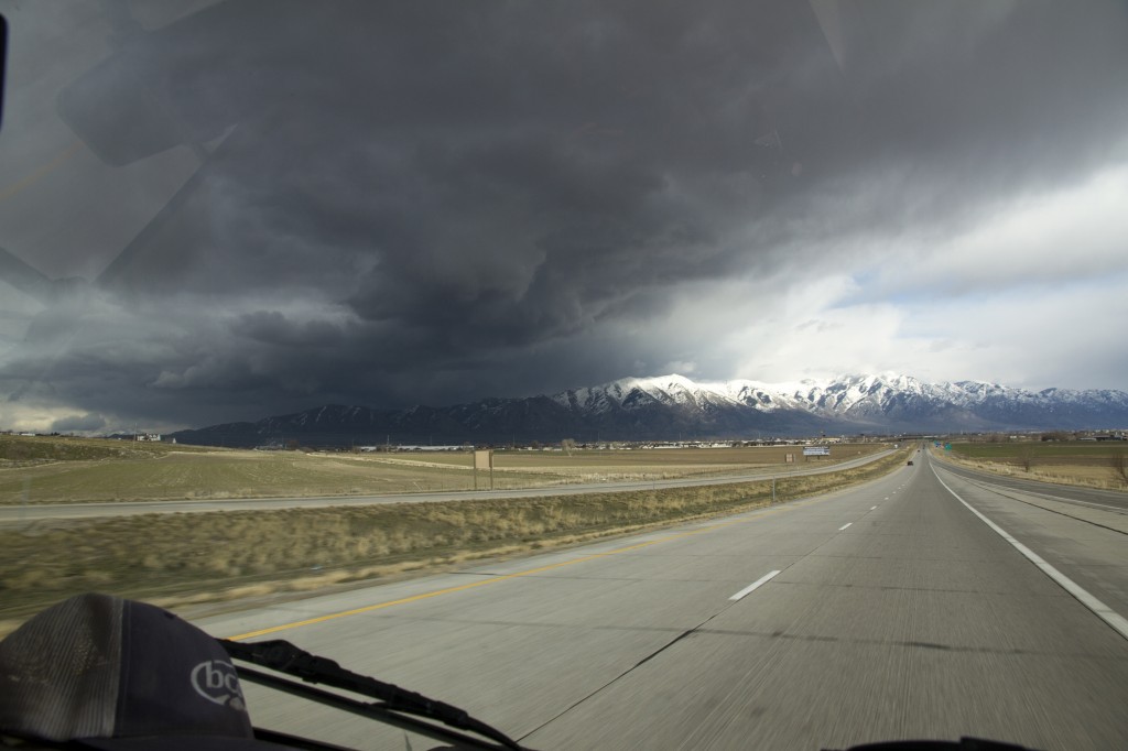 A dramatic sky on our way to Salt Lake City.