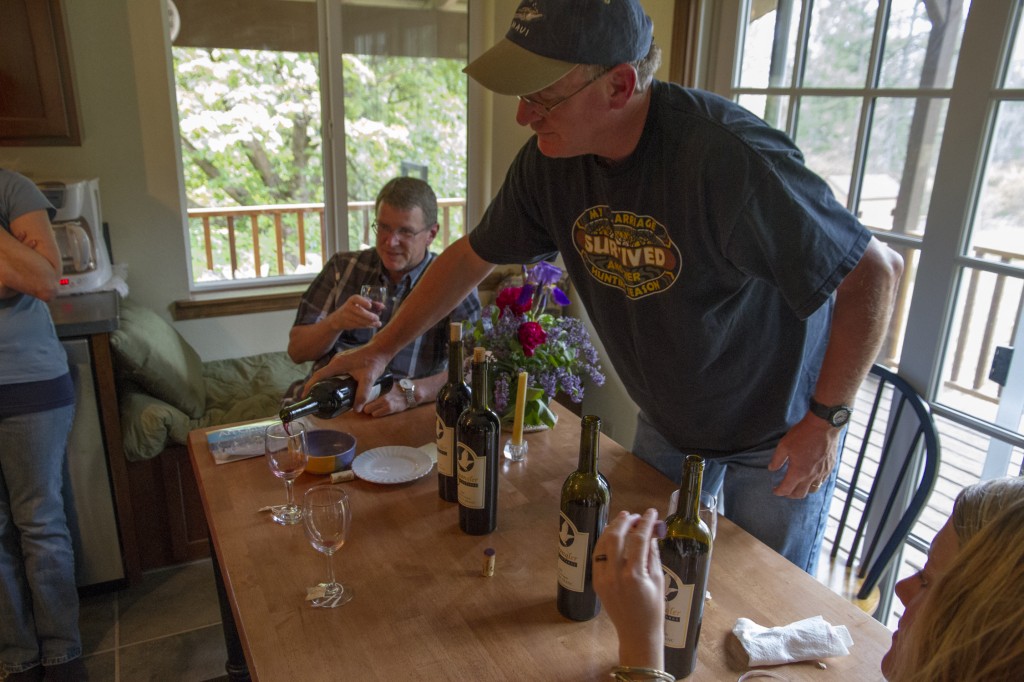 Tony treating us to a vertical of wines from his area in Southern Oregon.