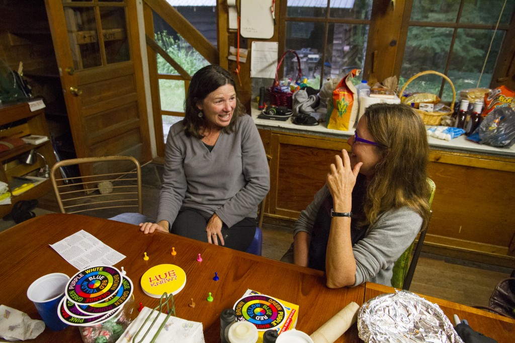 Carole and Kat playing games.