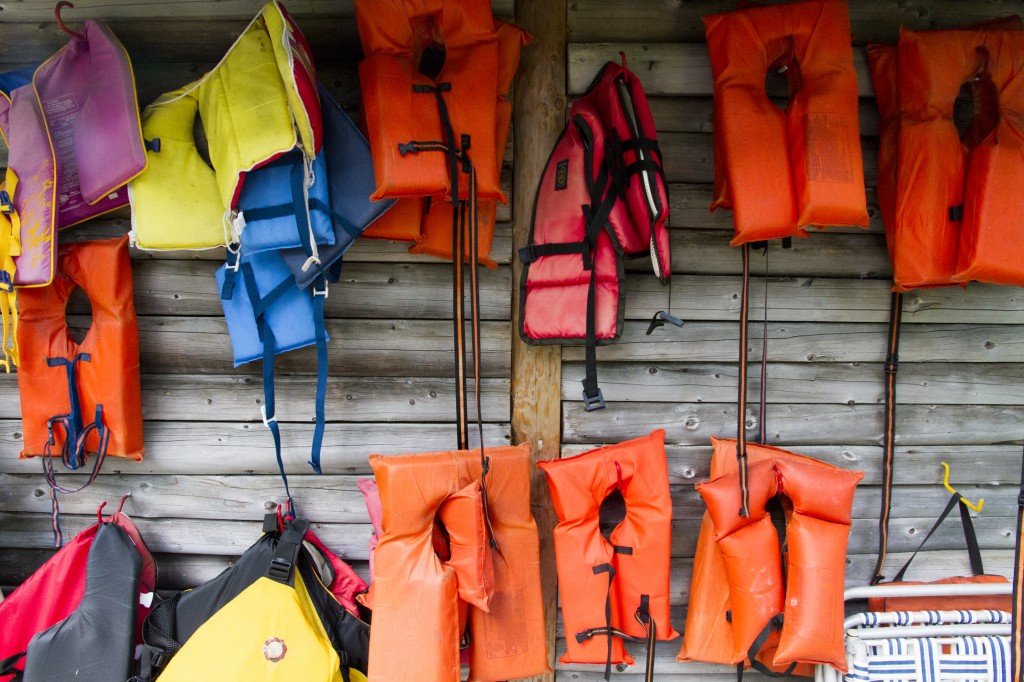 Lifejackets on the side of the main house.