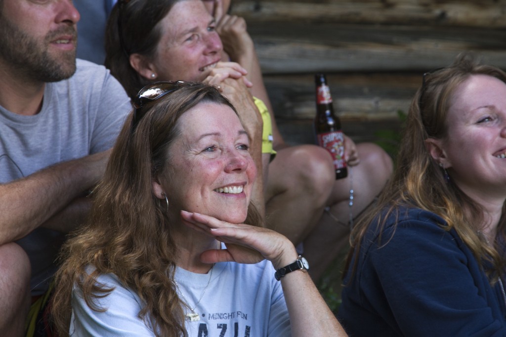 Mom enjoying the company of family. 