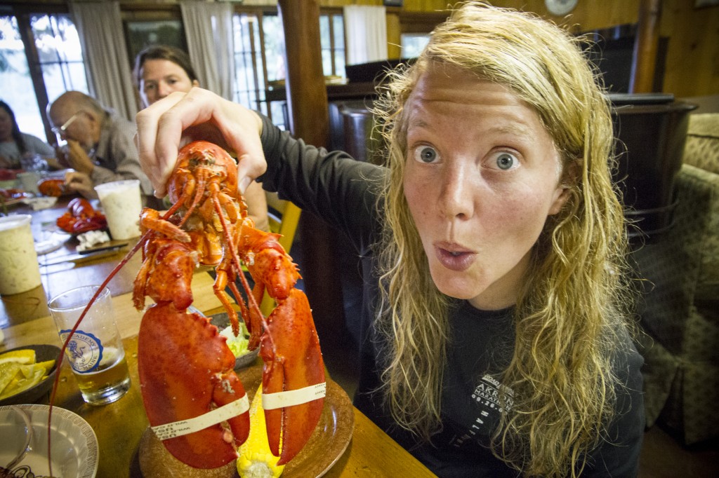 Robyn and her first ever whole lobstah. 