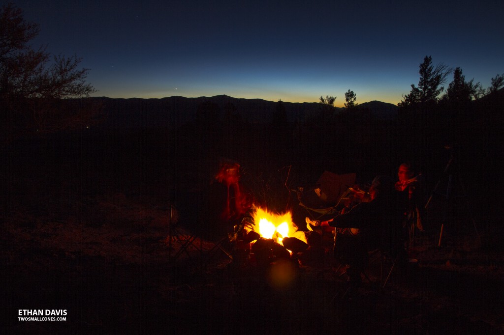 Sunset before a day of climbing at Cedar Creek. Lost River Range - Idaho