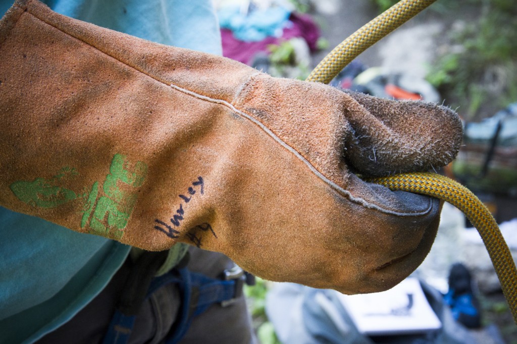 Pat's industrial strength belay gloves. 