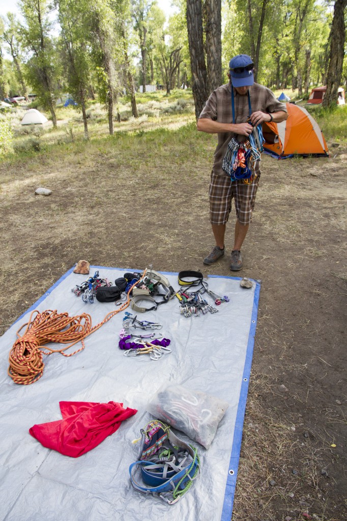 Gearing up for our car-to-car attempt at the Grand. Basically JP and I have always wanted to lay our gear out Camp 4 style.. 