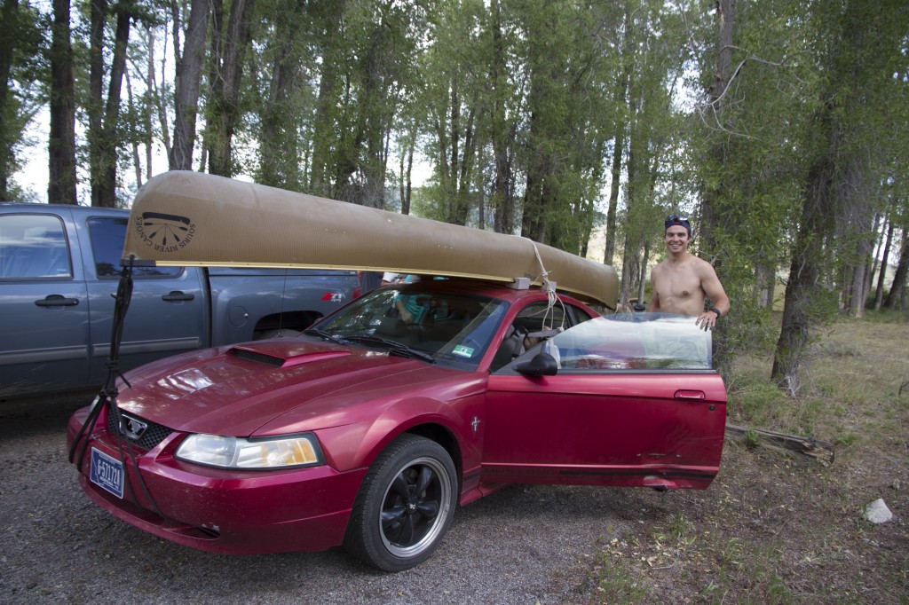 Kevin breaking the mold with his Canoe carrying abilities on his Mustang! 