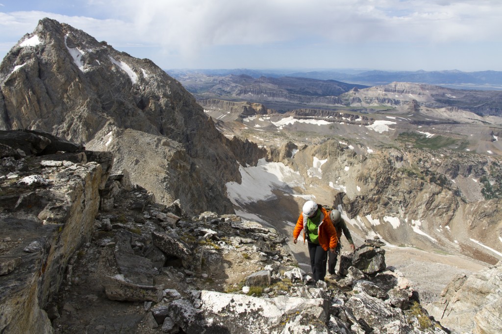 Idaho in the background, just getting started off the lower saddle.