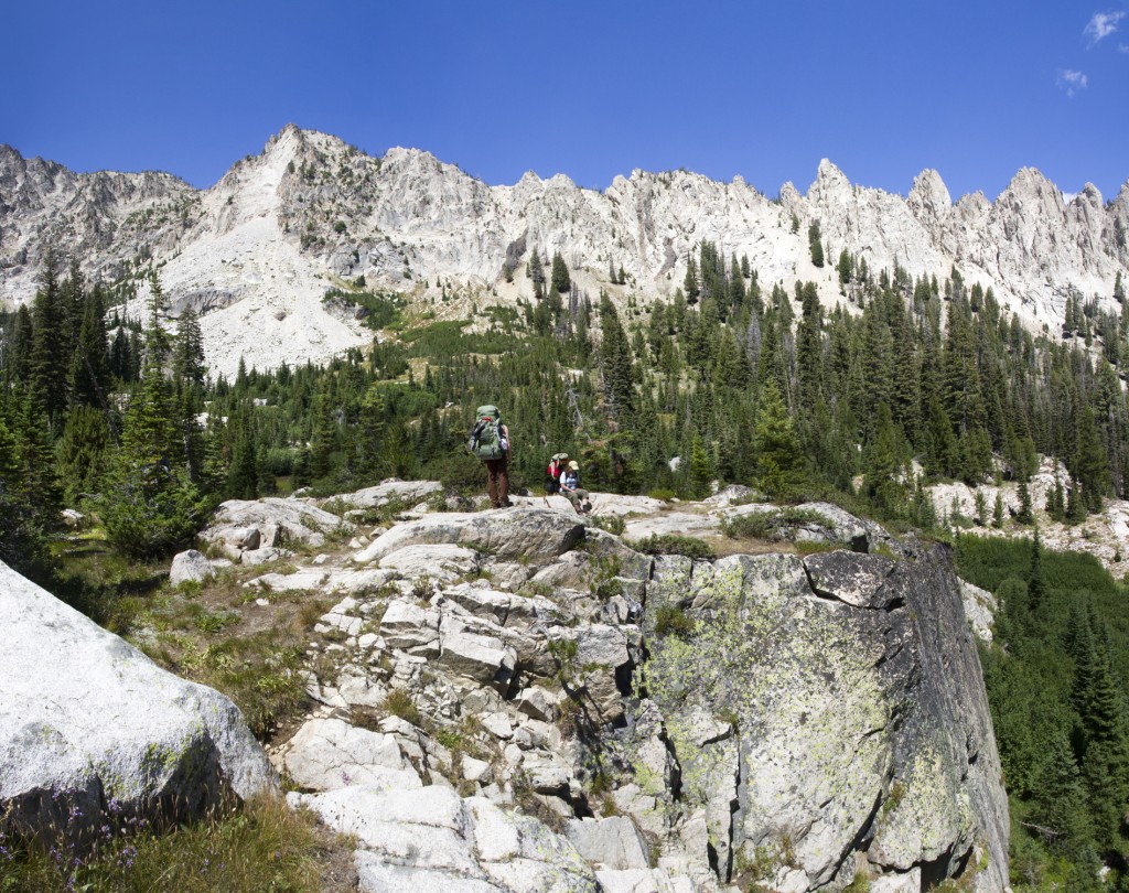 Robyn and Mom resting before the switchbacks.