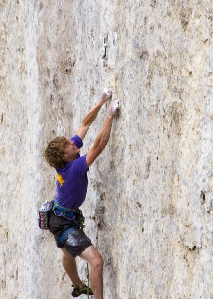 A thin boulder problem meets you early on. If you are burly this is the crux, if you are techy the long deadpoint is the crux, if you are a boulderer you might loose your cool as you traverse into Mothership for the shared finish. Bushido is a must climb at the grade. 