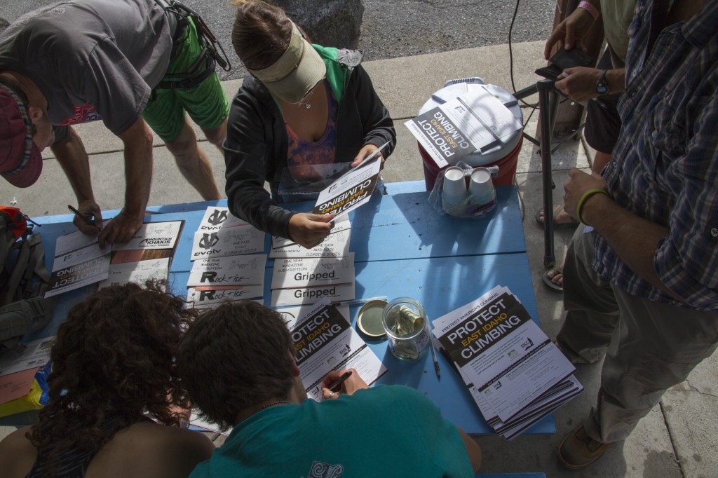 Southeast Idaho Climbers Coalition getting people registered for the Access Fund.