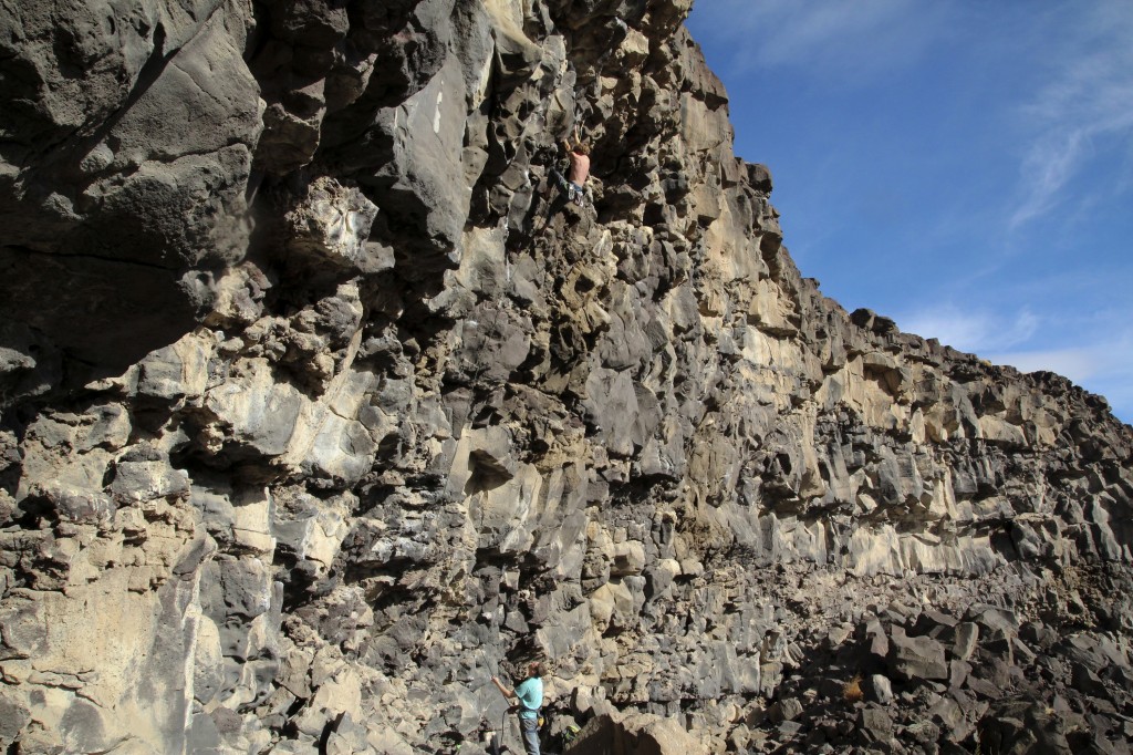 Getting pumped on Black Thing (5.11c) at The Alcove.