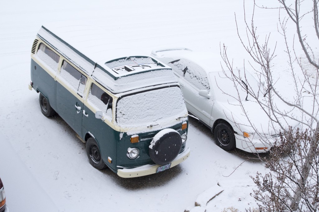 Of course winter arrives the DAY we decided to start packing the cars!