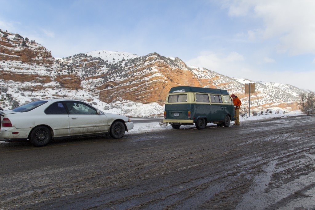 Echo Canyon was beautiful with a dusting of new snow! Made for crazy driving, as my windshield wipers were epically slow and lacked wiper fluid.. but we made it. 