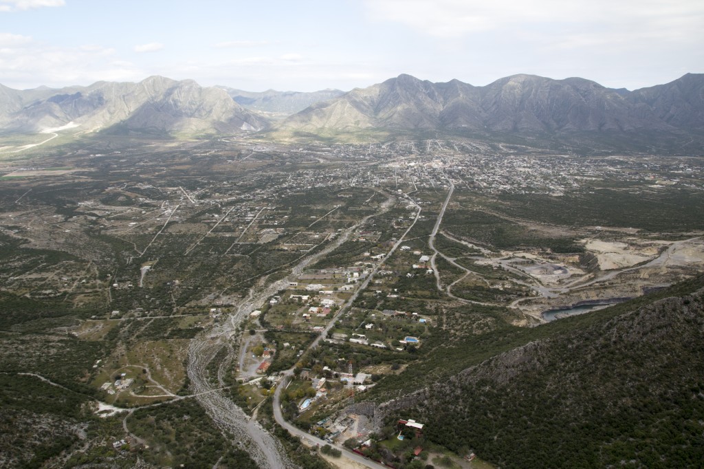 The view from the top of Satori. The town of Hidalgo stretches out below and our badass castle is in the center and bottom of the frame (look for the blue pool and red roof).