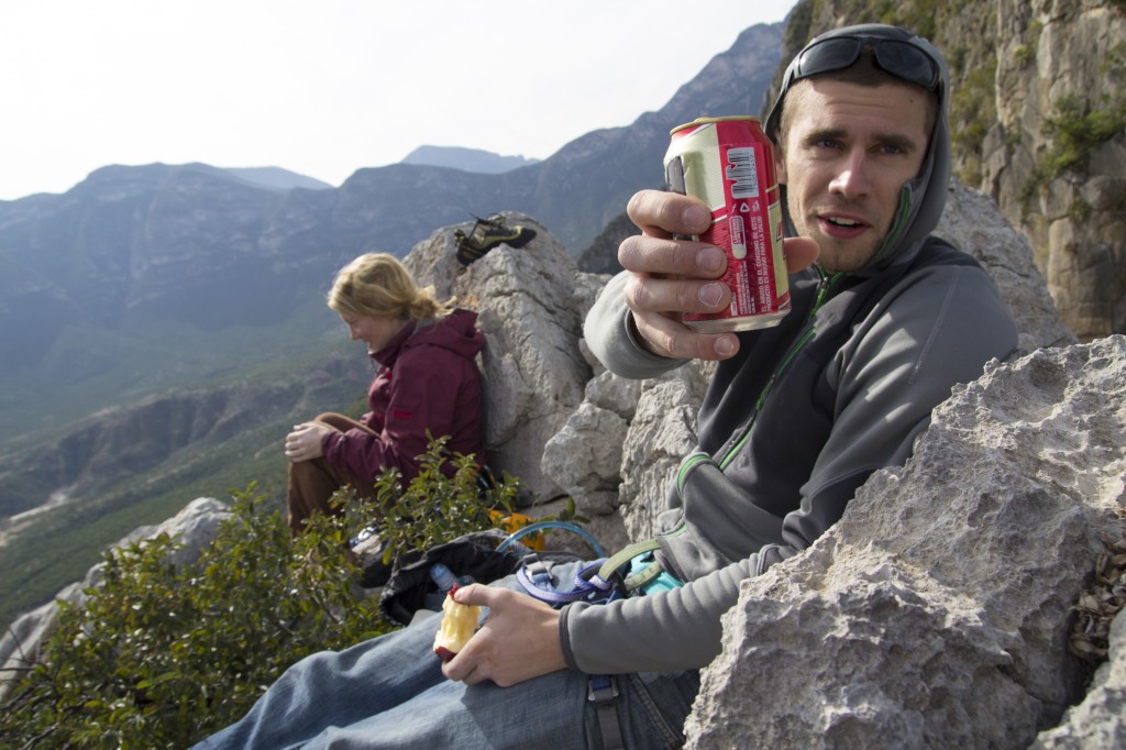 Birthday beer at the summit of Space Boyz. I thought of it.. but Andy followed through and stashed a Tecate in our pack for the summit!