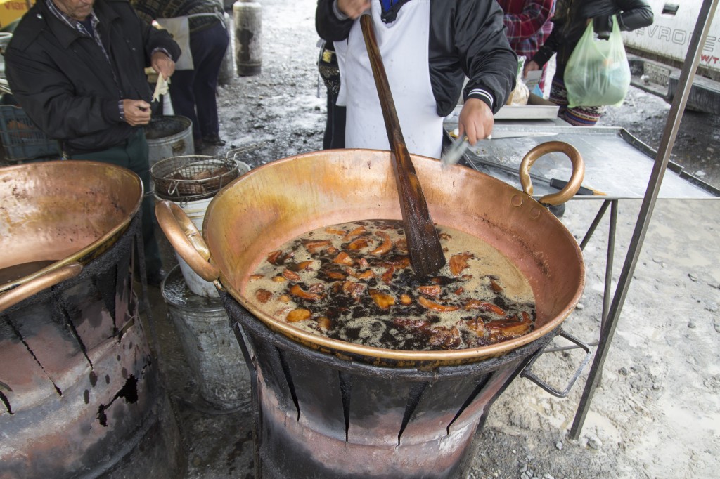 Week two of our trip was punctuated with more forced rest days than anticipated. At the time it was a bit of an annoyance, but in hindsight we experienced way more of the culture there than we would have otherwise. Here, locals at the Thursday Market boil pig parts in a vat of oil.