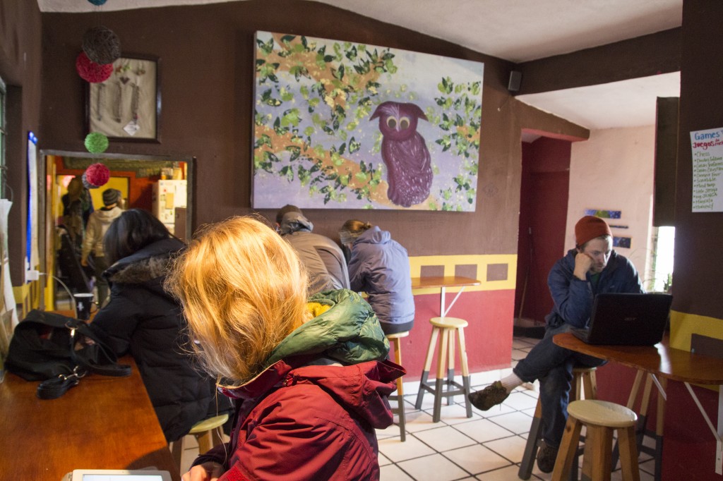 the local coffee shop. In here you will find an eclectic mix of climbers from all over the world. The baristas from the east coast and moved there to live and work at the shop during the season. 