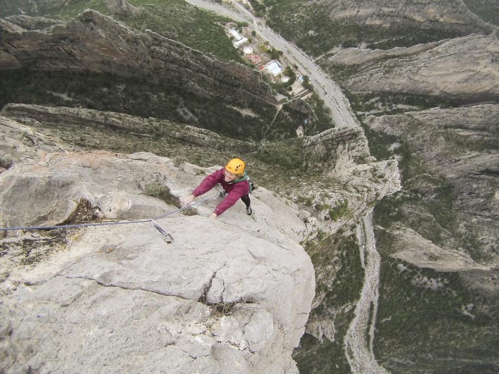 We strung the last 5.10 and 5.12 pitches into one mega-pitch. Possibly one of the best links I have ever climbed. The 5.12 pitch leads to a perfect pinnacle summit. 