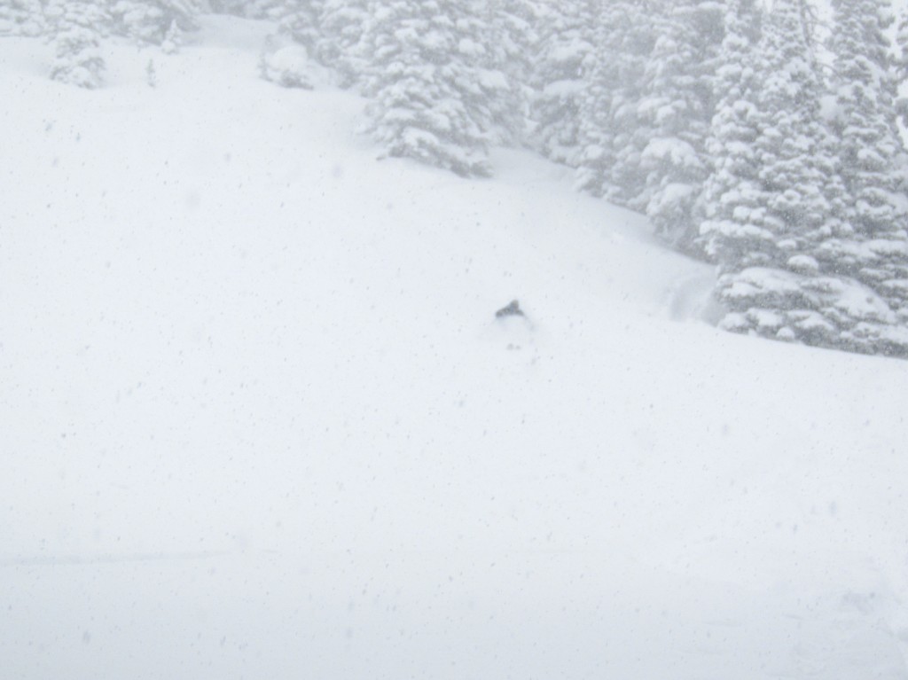 Bottomless powder. It snowed almost 4 feet here in 6 days. The deepest turns of my life. Upper Crystal River Valley.