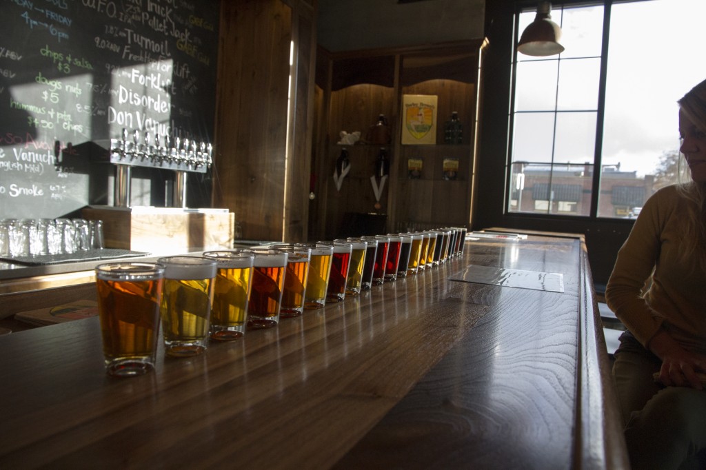 A record setting taster line up at Barley Browns.