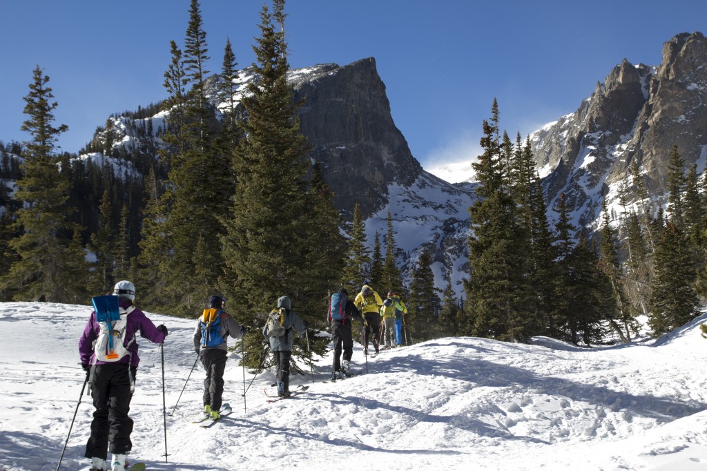 AIARE Level 1 in Rocky Mountain National Park. Hallett Peak as a backdrop! Front Range Zone