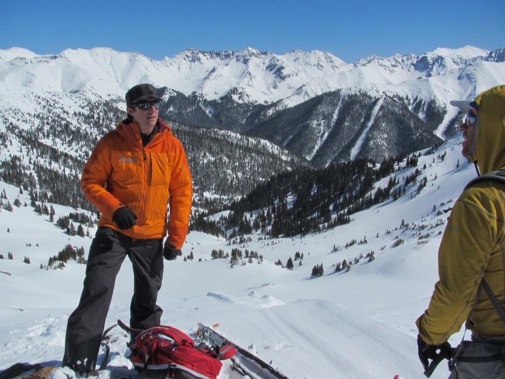 Ben teaching our AIARE Level 3 with Silverton Resort in the background. North San Juan Zone