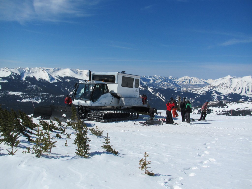 Sometimes you get to go cat skiing. Gunnison Zone