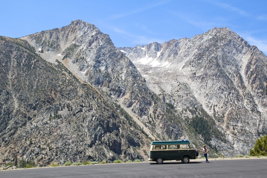 climbing Tioga Pass. 