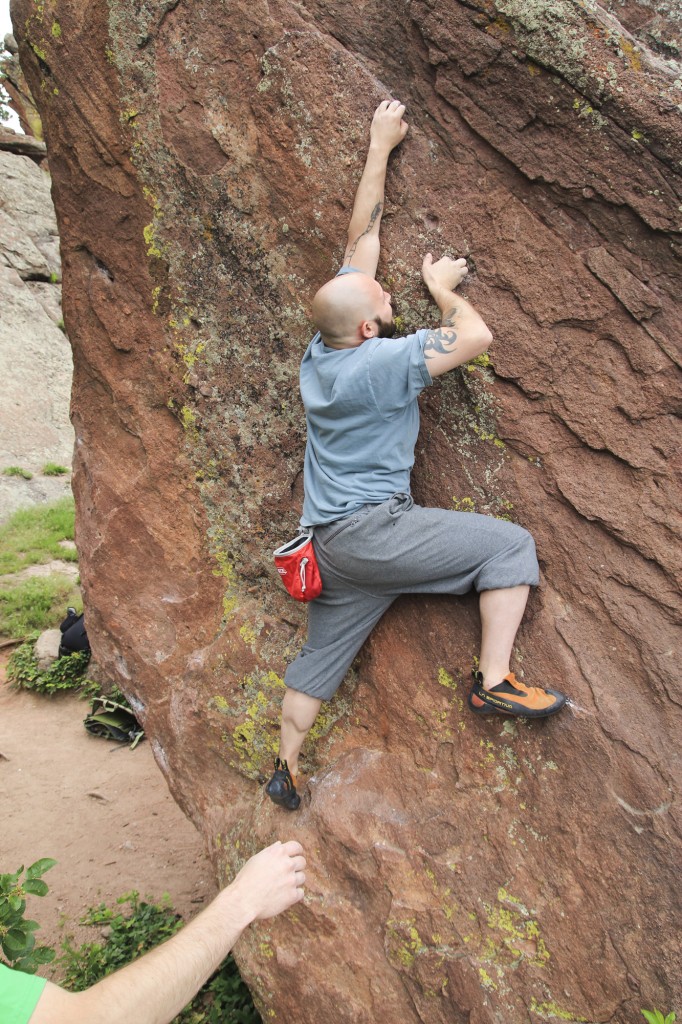 Chris' friend Adam sending a cool boulder at Flagstaff.