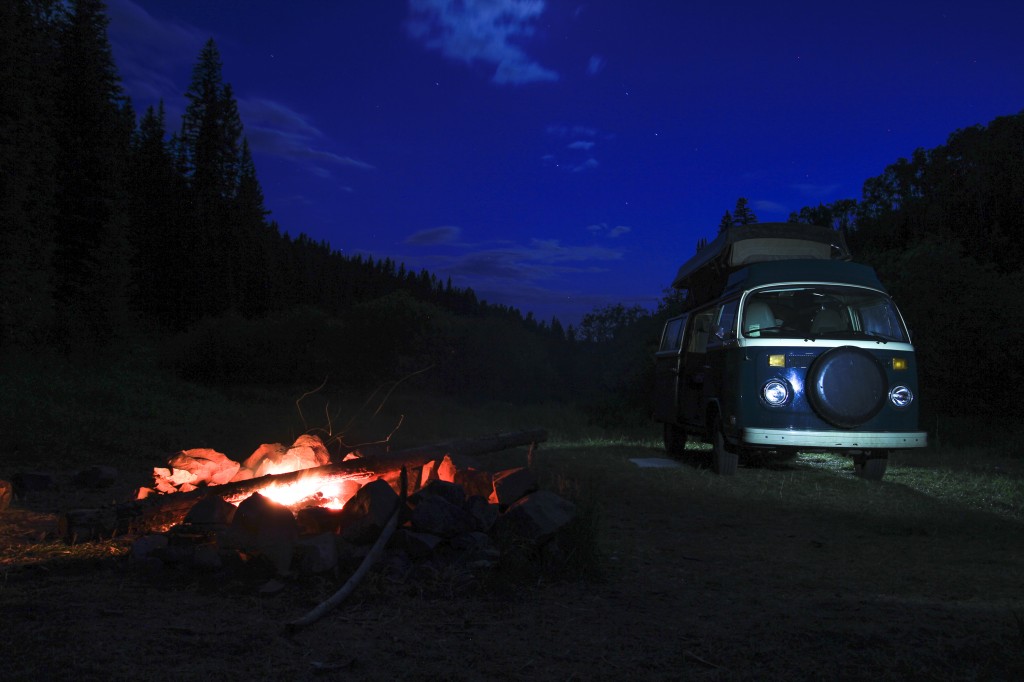 Vince around the campfire on night two at Rifle. 