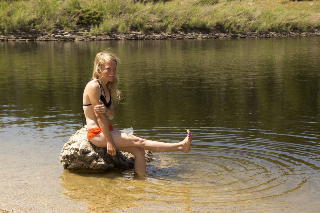 Who needs a shower when you can dip in an alpine lake?