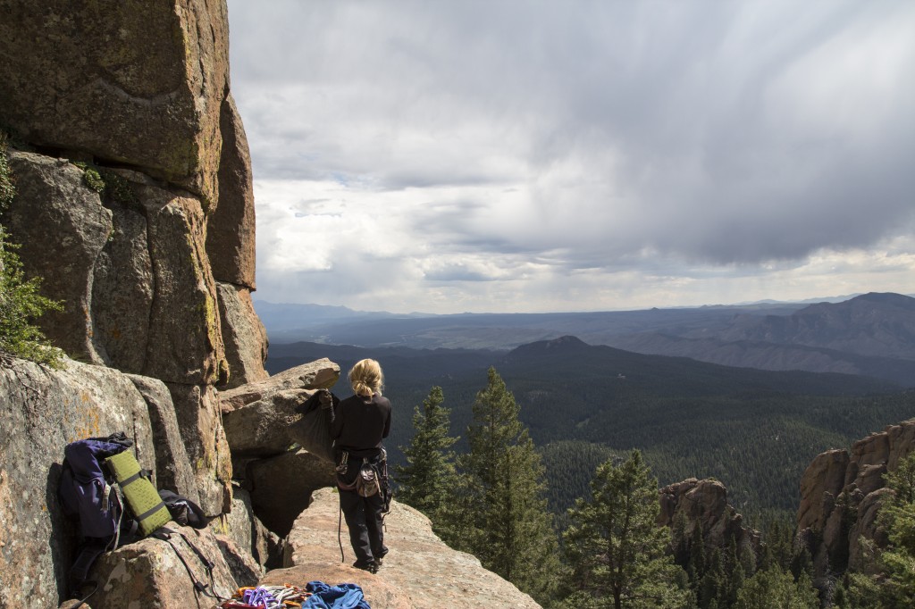 Hanging out at the "Sunshine Ledge" hoping it will repel the thunderstorms. 