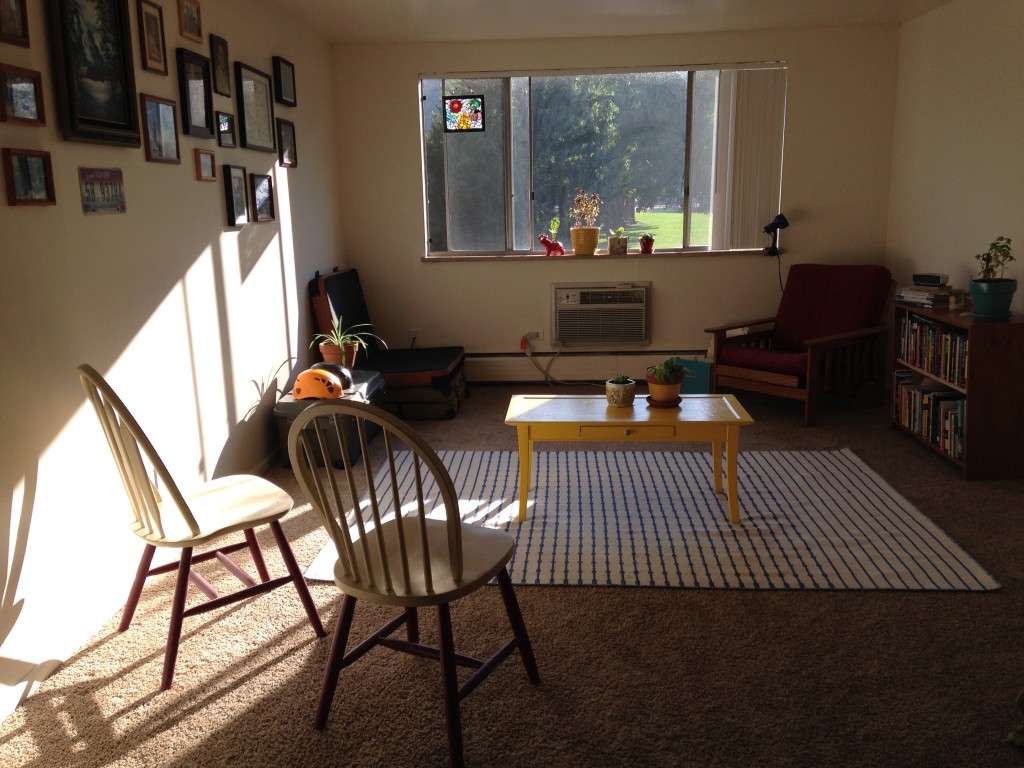 Sun streaming into our living room.