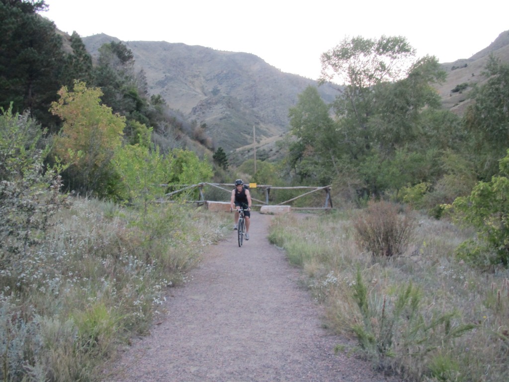 Climbing all done we ran down the hill and grabbed our bikes! 