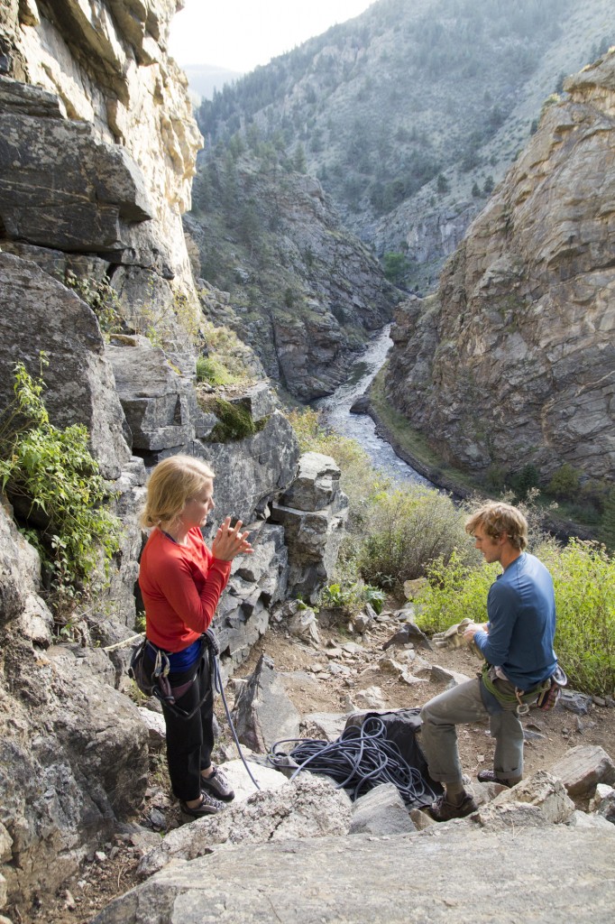 A rare photo of the two of us hanging in Clear Creek Canyon on a nice afterwork climbing session. 