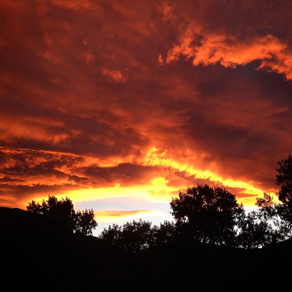 Didn't touch the colors on this one. An unreal sunset out our window looking up Clear Creek.