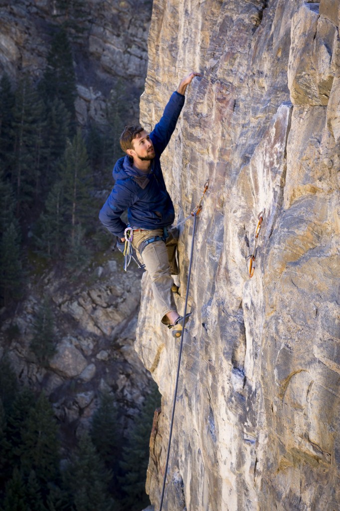 Matt stylin' his way up Hours For Dollars (5.10c) at the Capitalist Crag in Clear Creek Canyon.