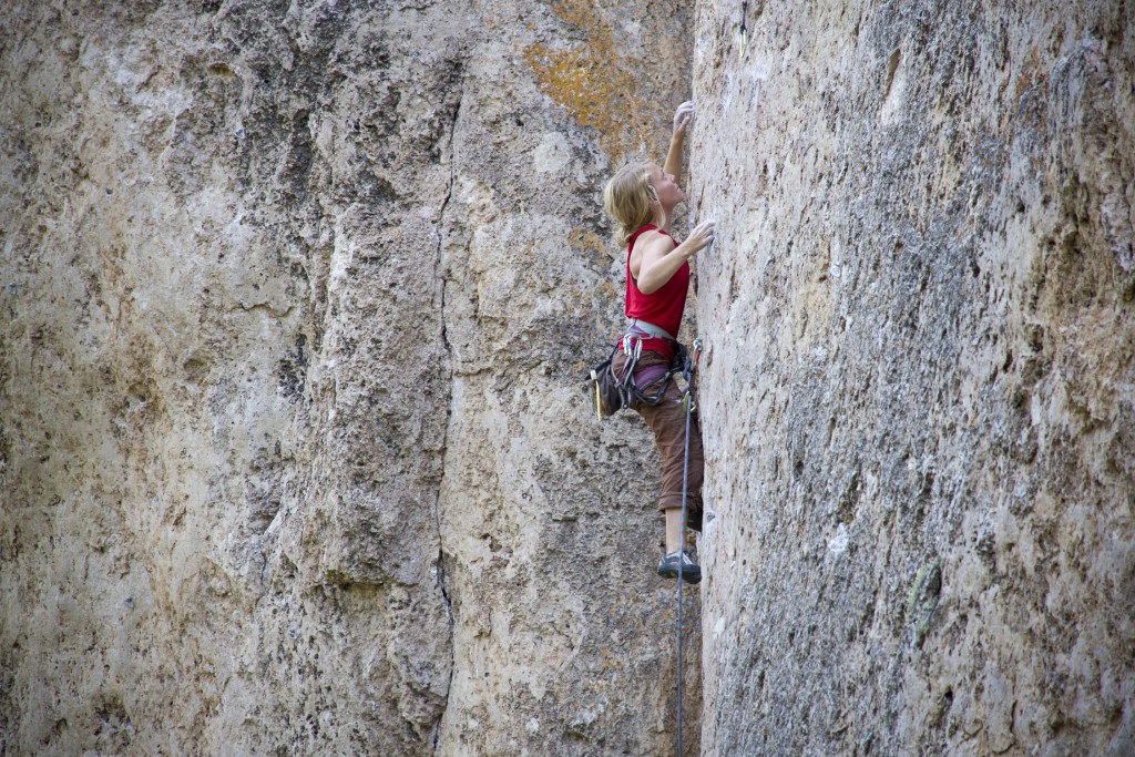 Bikini Girls and Machine Guns, a fantastic 5.11b at Ten Sleep.