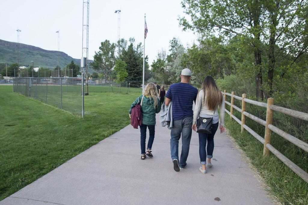 Walking along Clear Creek with Marcus and Alicia.