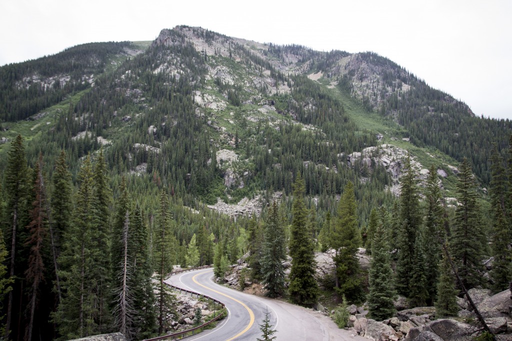 After getting rained out in Lime Creek we made a quick stop on Independence Pass to sample some roadside granite. 